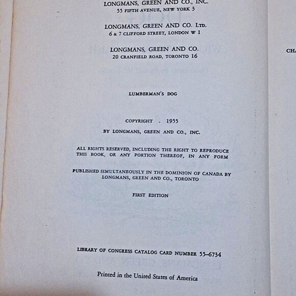 Lumberman's Dog Hardcover William Marshall Rush First Edition - Picture 5 of 13